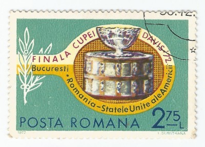 Rom&amp;acirc;nia, LP 809/1972, Finala Cupei Davis, eroare, oblit. foto