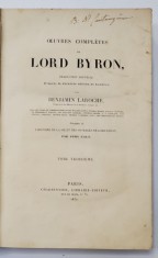 OEUVRES COMPLETES DE LORD BYRON par BENJAMIN LAROCHE - PARIS, 1837