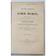OEUVRES COMPLETES DE LORD BYRON par BENJAMIN LAROCHE - PARIS, 1837
