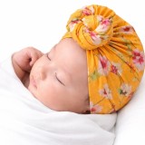 Caciulita galbena tip turban cu imprimeu viu colorat (Marime Disponibila: 3-6