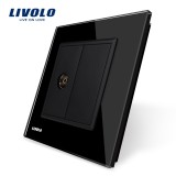 Cumpara ieftin Priza simpla TV Livolo cu rama din sticla SmartElectro IntelligentHouse