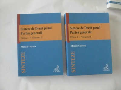 Udroiu, Sinteze Penal, Partea Generala editia a 3 a, 2 volume, 2022 foto