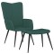 vidaXL Scaun de relaxare cu taburet, verde &icirc;nchis, catifea