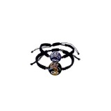 Set de 2 bratari negre personalizate pentru sot/sotie si semnul infinit