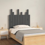 Cumpara ieftin Tăblie de pat pentru perete, gri, 82,5x3x80 cm, lemn masiv pin