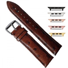 Curea din piele, compatibila Apple Watch 9|8|7|6|5|4|3|2|1 Series, 41mm|40mm|38mm, Almond Spots