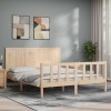 VidaXL Cadru de pat cu tăblie, king size, lemn masiv 3192626