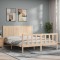 vidaXL Cadru de pat cu tăblie, king size, lemn masiv 3192626