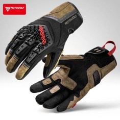Manusi moto din microfibră antiderapantă și protecție avansată, Motowolf, Confort și control excelent, compatibile cu ecranele telefoanelor, protectii