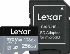 Card de memorie Lexar 1066X 256GB MicroSDXC Clasa 10 UHS-I U3 + Adaptor SD foto