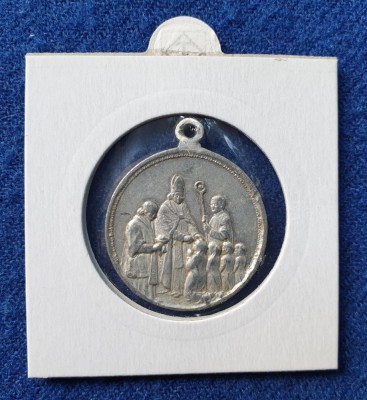 Moneda - Marturie de Botez - Medalion vechi - religie - Biserica #1 foto
