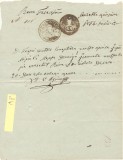 MOLDOVA 1854 act din vama Galati cu stampile negative de politie si carantina incluz&acirc;nd simbolul Cap de Bour