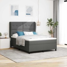 Saltea Box cu saltea - Gri &icirc;nchis, 160x200 cm, material.