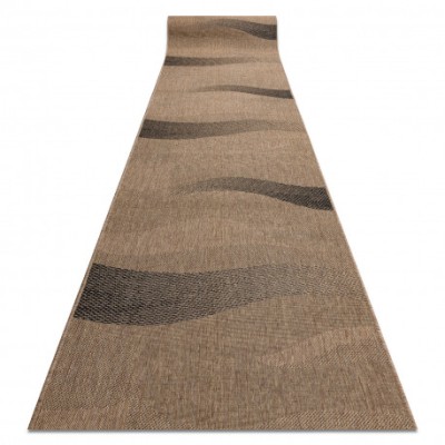 Traversa sisal Floorlux model 20212 coffe si negru, 100 cm foto