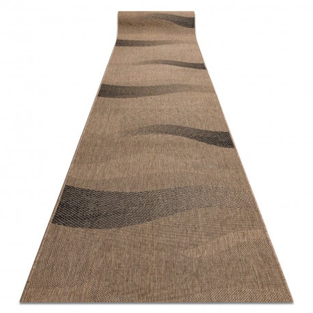 Traversa sisal Floorlux model 20212 coffe si negru, 100 cm