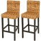 vidaXL Scaune de bar, 2 buc., abaca