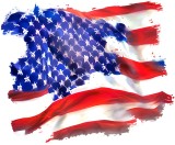 Cumpara ieftin Sticker decorativ Steagul Americi, Albastru, 72 cm, 7680ST, Oem