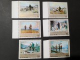 Serie completă Coreea de Nord 1970 &ndash; Artă, picturi cu Kim Il-sung, 6 timbre ștampilate -A40