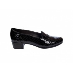 Pantofi dama, din piele naturala, croco lac, cu toc de 5cm, P18NCR
