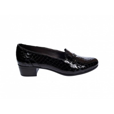 Pantofi dama, din piele naturala, croco lac, cu toc de 5cm, P18CRN foto