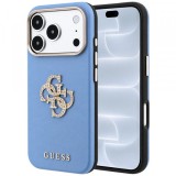 Husa pentru Apple iPhone 18 Pro / 17 Pro, Guess, Smooth Big Strass Logo, Bleu