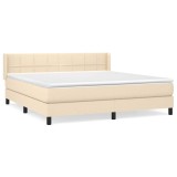 Cumpara ieftin Pat continental cu saltea, crem, 180x200 cm, textil