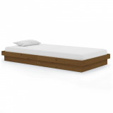 Cadru de pat, maro miere, 100x200 cm, lemn masiv