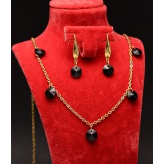 Set Colier Si Cercei Placat Aur S264E