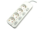 Prelungitor cu 4 x Schuko 3m + switch ON/OFF Alb, Value 19.99.0941