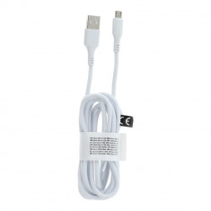 Cablu Date & Incarcare MicroUSB (Alb) 2 Metri C281