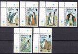 Falkland 1991 fauna pasari pinguini MI 538-543 MNH, Nestampilat