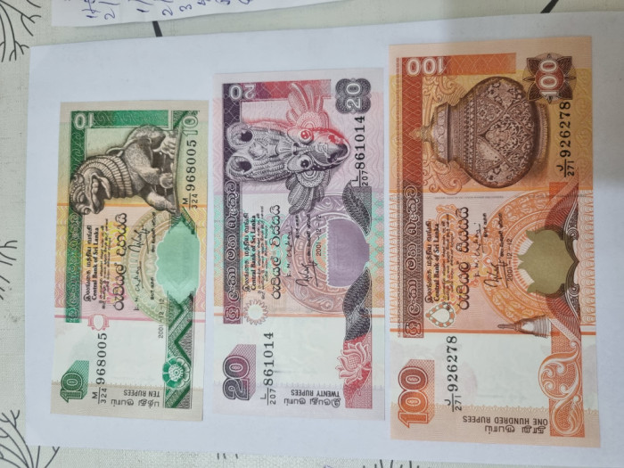 bancnote sri lanka set 3v. 2001