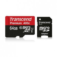 MICRO SD CARD 64GB CLS 10 CU ADAPTOR TRANSCEN foto