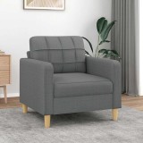 vidaXL Fotoliu canapea, gri &icirc;nchis, 60 cm, material textil