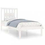 Cumpara ieftin Cadru de pat single, alb, 90x190 cm, lemn masiv