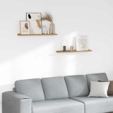 vidaXL Raft de perete cu raft 2 pcs Bej 80 x 9 x 3 cm Lemn compozit 42020033
