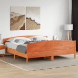VidaXL Cadru de pat fără saltea, maro ceruit 200x200 cm lemn masiv pin 3216163
