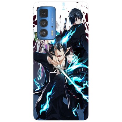 Husa compatibila cu Motorola G20 model Rin flames Blue exorcist, Silicon, TPU, Viceversa foto