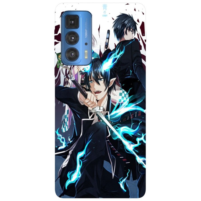 Husa compatibila cu Motorola G20 model Rin flames Blue exorcist, Silicon, TPU, Viceversa