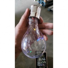 Lampa Solara LED Decorativa sub forma de Bulb, pentru exterior, suspendata, IP65, Ultron Transparent, lumina Multicolora, Flippy foto