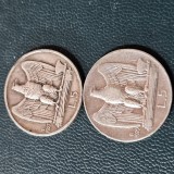 ITALIA 2 MONEDE argint : 5 LIRE 1927 si 1929 , 10 grame