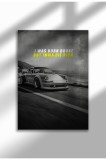 21mxm_DriveToWin_039|Motivational Car Poster, No Frame Canvas, "Hardest Worker" Quote, Drive to Win 2025 | A4 (21 x 29.7 cm) - 21mxm_DriveToWin_039