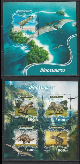 Guinea-Bissau 2016 - Dinozauri S/S 1v + M/S 1v MNH
