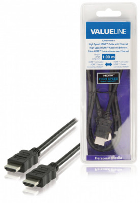 Cablu HDMI de mare viteza cu functie Ethernet 1m VALUELINE foto