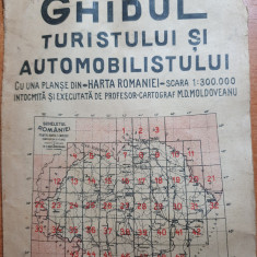 ghidul turistului si al automobilistului-perioada interbelica-harta romania mare