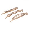 Agrafe De Păr Set 3 Bucăți, Aurii, Strass, 6-7cm, Oem