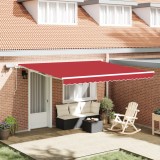 Marchiză manuală retractabilă vidaXL cu LED roșie 400x350 cm