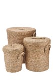 Cumpara ieftin Set 3 cosuri depozitare iarba mare natur 28,5 x 32, 36 x 42, 43 x 50 cm