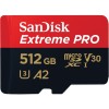Card Memorie microSDXC SanDisk Extreme Pro, 512Gb, Clasa 10 / UHS-1 U3, Cu Adaptor SDSQXCD-512G-GN6MA
