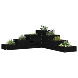 Cumpara ieftin Jardinieră grădină 4 niveluri, negru, 106x104,5x36 cm lemn pin